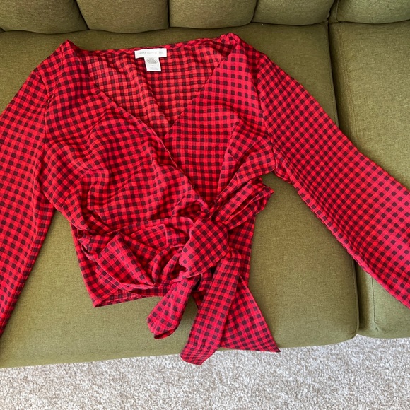 Plaid wrap top - Picture 4 of 4